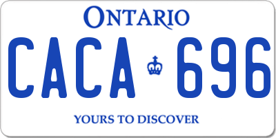 ON license plate CACA696