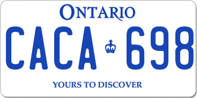 ON license plate CACA698