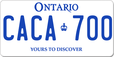 ON license plate CACA700