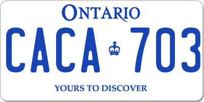 ON license plate CACA703