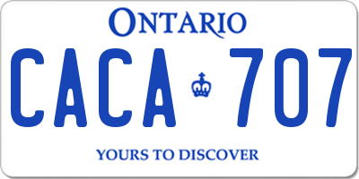 ON license plate CACA707