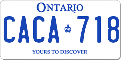 ON license plate CACA718