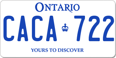 ON license plate CACA722