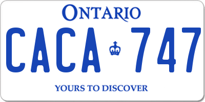 ON license plate CACA747