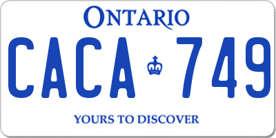 ON license plate CACA749