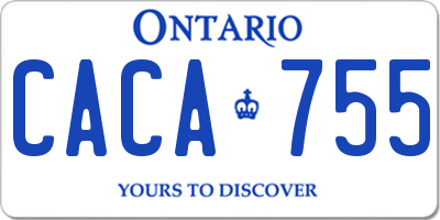 ON license plate CACA755