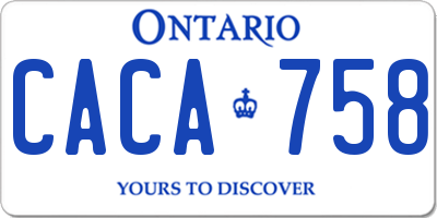 ON license plate CACA758