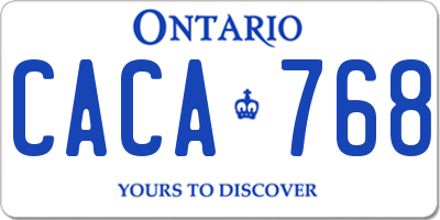 ON license plate CACA768