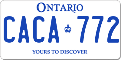 ON license plate CACA772