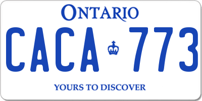 ON license plate CACA773