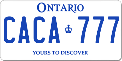 ON license plate CACA777