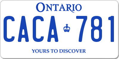 ON license plate CACA781