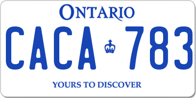 ON license plate CACA783