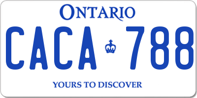 ON license plate CACA788