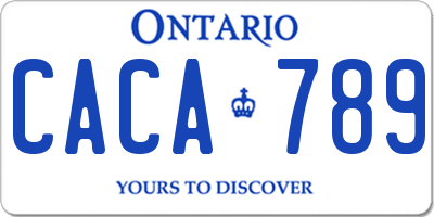 ON license plate CACA789