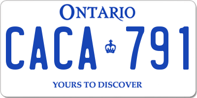 ON license plate CACA791