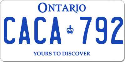 ON license plate CACA792