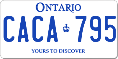 ON license plate CACA795