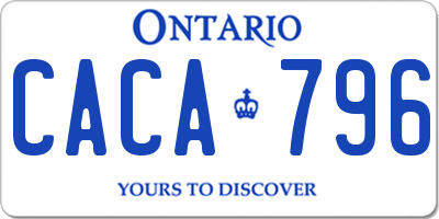 ON license plate CACA796