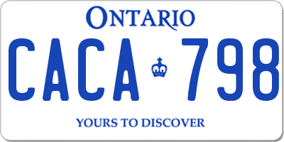 ON license plate CACA798