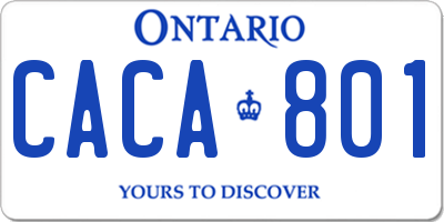 ON license plate CACA801