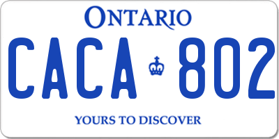 ON license plate CACA802