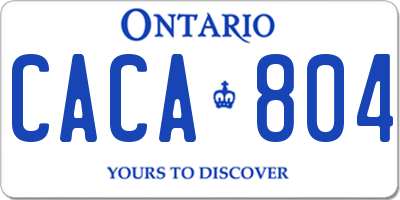 ON license plate CACA804