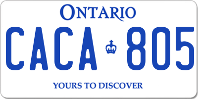 ON license plate CACA805