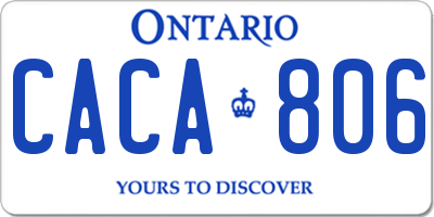 ON license plate CACA806