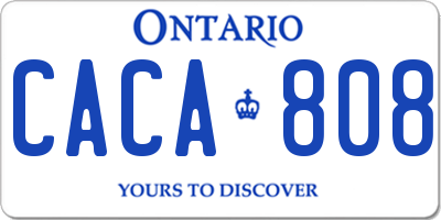 ON license plate CACA808