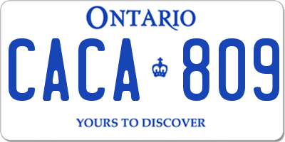 ON license plate CACA809