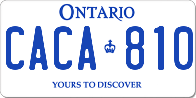 ON license plate CACA810