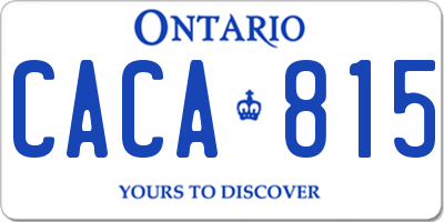 ON license plate CACA815