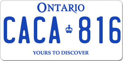 ON license plate CACA816