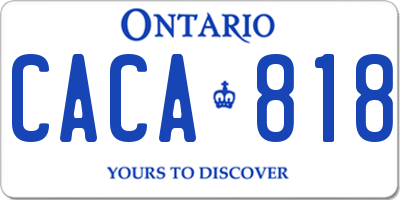 ON license plate CACA818