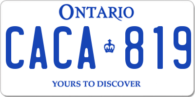 ON license plate CACA819