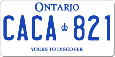 ON license plate CACA821