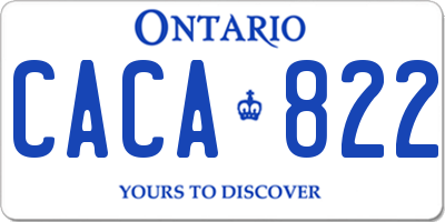 ON license plate CACA822