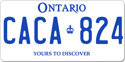 ON license plate CACA824