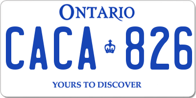 ON license plate CACA826