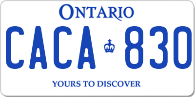 ON license plate CACA830