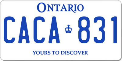 ON license plate CACA831