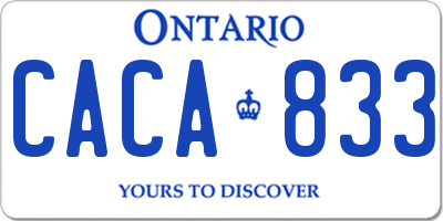 ON license plate CACA833