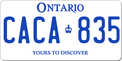 ON license plate CACA835