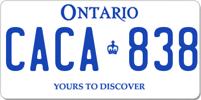 ON license plate CACA838