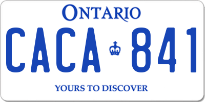 ON license plate CACA841