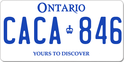 ON license plate CACA846