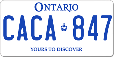 ON license plate CACA847