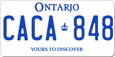 ON license plate CACA848