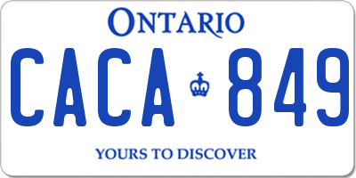 ON license plate CACA849